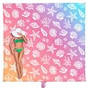 WEKAPO Beach Blanket Waterproof Sandproof Oversized, Extra Large Beach Mat Sand Free, Lightweight & Compact Sand Free Mat with 5 Stakes & 4 Corner Pockets