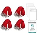 WeKonnect; Tubeless Flat ID Card Badge Lanyard with ID Card Zip-Lock Pouch | 36" with Swivel J-Hook | Used for Name Tags and Badge Holders for Office, Events &amp; Exhibitions (Red - Pack of 100)