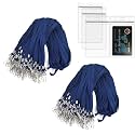 WeKonnect; Tubeless Flat ID Card Badge Lanyard with ID Card Zip-Lock Pouch | 36" with Swivel J-Hook | Used for Name Tags and Badge Holders for Office, Events &amp; Exhibitions (Navy Blue - Pack of 50)