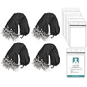 WeKonnect; Tubeless Flat ID Card Badge Lanyard with ID Card Zip-Lock Pouch | 36" with Swivel J-Hook | Used for Name Tags and Badge Holders for Office, Events & Exhibitions (Black - Pack of 100)