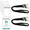 WeKonnect; Tubeless Flat ID Card Badge Lanyard with ID Card Zip-Lock Pouch | 36" with Swivel J-Hook | Used for Name Tags and Badge Holders for Office, Events &amp; Exhibitions (Black - Pack of 25)