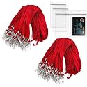 WeKonnect; Tubeless Flat ID Card Badge Lanyard with ID Card Zip-Lock Pouch | 36" with Swivel J-Hook | Used for Name Tags and Badge Holders for Office, Events &amp; Exhibitions (Red - Pack of 50)
