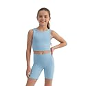 WELAKEN Girls 2 Piece Athletic Crop Tank Top and Biker Shorts Set