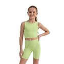 WELAKEN Girls 2 Piece Athletic Crop Tank Top and Biker Shorts Set
