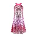 WELAKEN Girls Sparkly Sequin Dress Puff Sleeve for Kids Party Birthday