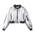 WELAKEN Lightweight Multiple Pockets Zip Up Bomber Jacket for Girls Toddler &amp; Kids II Little Girl's Casual Flight Crop Jacket