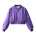 WELAKEN Lightweight Multiple Pockets Zip Up Bomber Jacket for Girls Toddler &amp; Kids II Little Girl's Casual Flight Crop Jacket