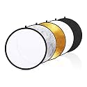 Welborn 5-in-1 Collapsible Light Reflector 43" (110cm) – Gold, Silver, White, Black & Translucent Photography Diffuser for Studio & Outdoor Shoots