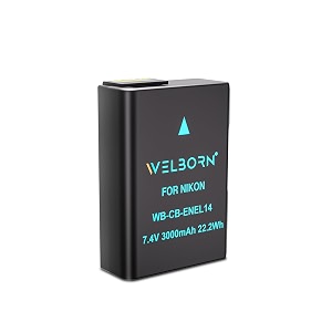 welborn 3000 mah enel14 platinum secondary rechargeable li-ion battery for nikon digital camera for nikon d3100 d3200 d3300 d3400 d3500 d5100 d5200 d5300 d5500 d5600 df dslr amp more