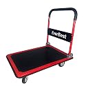 Welbuilt® 300 Kg Portable Folding Metal Hand Platform Trolley for Material Handling | Industrial Cart with 360° Rotating Wheels for Home &amp; Warehouse Use