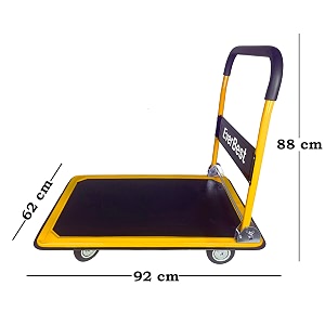 welbuilt everbest 300 kg portable folding metal hand platform trolley for material handling  industrial cart with 360 rotating wheels for home amp warehouse use