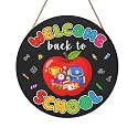 Welcome Back to School Door Sign for Classroom Decorations Teacher Supplies Door Hanger Hanging Sign for Preschool Elementary Middle School Wall Decor