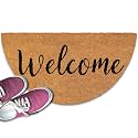 Welcome Half Circle Door Mat 30x17 Inch, Half Circle Welcome Mat Coir