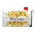 Welcome Spring Summer Mailbox Covers Magnetic Standard Size 25x21in Summer Sunflowers Mailbox Cover Mailbox Decals Farmhouse Yellow Floral Mailbox Wraps Post Letter Box Cover for Home Garden Yard