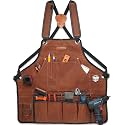 WELKINLAND 11-Pockets Waxed-Canvas Tool Apron, Heavy-Duty Woodworking Apron