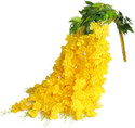 well art gallery 12 Pack Artificial Wisteria Hanging Vine Flowers for Wedding Party Wall Decor Yellow Westeria Artificial Flower