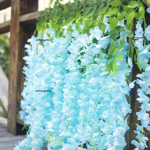 well art gallery 4 sticks artificial fake wisteria flower for home office wedding etc decoration blue westeria artificial flower 432 cm pack of 4 vine  creepers
