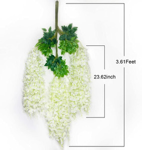 well art gallery artificial fake wisteria flower for home wedding 4 pcs indoor outdoor decoration white westeria artificial flower