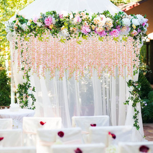 well art gallery artificial silk wisteria pink longest string 111 cm decoration items for home pink westeria artificial flower