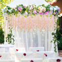 well art gallery Artificial Silk Wisteria (Pink, Longest String 111 cm) Decoration Items for Home Pink Westeria Artificial Flower