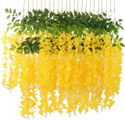 well art gallery Artificial Silk Wisteria Home Garden Wedding Festival Event Floral Décor yellow Yellow Westeria Artificial Flower
