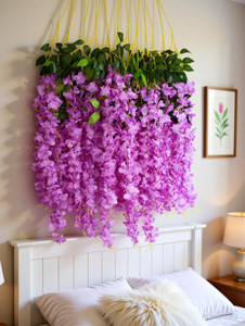well art gallery artificial wisteria hanging flower vine for decoration 110 cm set of 4 purple westeria artificial flower 45 cm pack of 4 vine  creepers