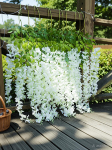 well art gallery artificial wisteria vine ratta for wedding party home decor white pack of 12 white green westeria artificial flower
