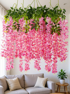 well art gallery artificial wisteria vine ratta for wedding party home decor pink pack of 12 pink green westeria artificial flower