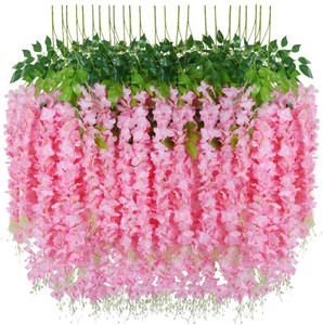 well art gallery hanging pink wisteria for home dcor pink westeria artificial flower