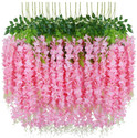 well art gallery Hanging Pink Wisteria for Home D?cor Pink Westeria Artificial Flower