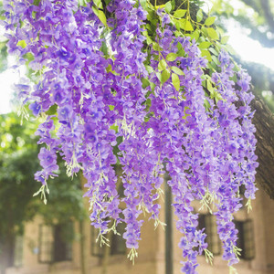 well art gallery purple wisteria flowers garland artificial flowers for home dcor pack of 12 purple westeria artificial flower