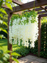 well art gallery Wisteria Artificial Flowers Hanging Strings Vines Garlands for Home Decoration White, Green Westeria Artificial Flower