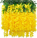 well art gallery Yellow Wisteria Flowers Garland Artificial Flowers for Home Décor PACK OF (4) Yellow Westeria Artificial Flower
