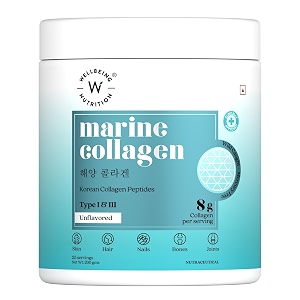 wellbeing nutrition pure korean marine collagen supplements for women amp men200ghydrolyzed collagen powder and amino acidssupports healthy skinhairnailsbone amp jointunflavored1 count25 servings