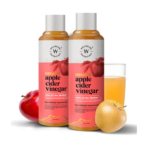 wellbeing nutrition usda organic apple cider vinegar supports weight loss immunity booster cholesterol control acidity control vinegar 2 x 500 ml