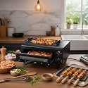 Wellberg 3-in-1 Versatile Electric Tandoor – 16-Inch with 2200W Stainless Steel Element for Tandoori Cooking, Grilling, and Barbeque