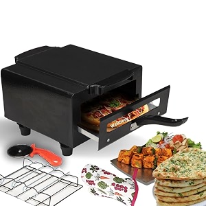 wellberg versatile 10-inch electric tandoor  1500w power high-capacity stainless steel element for grilling and baking
