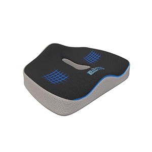 wellgiver coccyx cloudy chair cushion tailbone pillow for sitting - nonslip orthopaedic seat cushion for car seat memory foam sciatica lower back pain relief orthomax - black amp grey cover