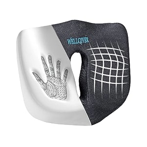 wellgiver memory foam coccyx seat cushion for tailbone amp back pain relieforthopedic chair pad for office car home u-shaped comfort seat support for sciatica lower back pain  18 x 15 x 3 inch