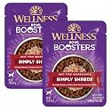 Wellness Bowl Boosters Simply Shreds Wet Dog Food Topper for Small,Medium,&amp; Large Breeds,Grain Free,Natural,Chicken,Beef &amp; Carrots,2.8 Ounce Pouch,(Pack of 24)