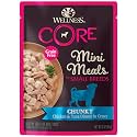 Wellness CORE Small Breed Mini Meals Chunky in Gravy Adult Wet Dog Food, Grain Free, Natural, Chicken and Tuna Dinner Recipe, 3 oz, Pack of 12 Pouches