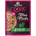 Wellness CORE Small Breed Mini Meals Shredded in Gravy Adult Wet Dog Food, Grain Free, Natural, Chicken and Lamb Entrée Recipe, 3 oz, Pack of 12 Pouches
