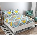 210 TC Glace Cotton Bedsheet for Double Bed with Two Pillow Covers - 90x100 Inches - Yellow