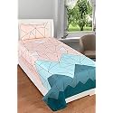 210 TC Glace Cotton Bedsheet for Single Bed with One Pillow Cover - 60x90 Inches - Multi