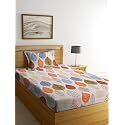 210 TC Glace Cotton Bedsheet for Single Bed with One Pillow Cover - 60x90 Inches - Multi