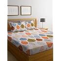 210 TC Glace Cotton Bedsheet for Double Bed with Two Pillow Covers - 90x100 Inches - Multi