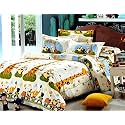 WELLNEST Glace Cotton Double Bedsheet with 2 Pillow Covers for Kids; Children Room (Multicolour, 90 x 100 Inch)