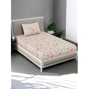 microfiber supersoft cotton bedsheet set of 1 single bedsheet with 1 pillow cover 60x90 inches white roses flowers