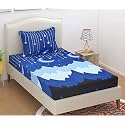 WELLNEST Microfiber Supersoft Cotton Bedsheet Set of 1 Single Bedsheet with 1 Pillow Cover, 60x90 Inches, Moon Stars