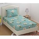 WELLNEST Microfiber Supersoft Cotton Bedsheet Set of 1 Single Bedsheet with 1 Pillow Cover, 60x90 Inches, Light Green